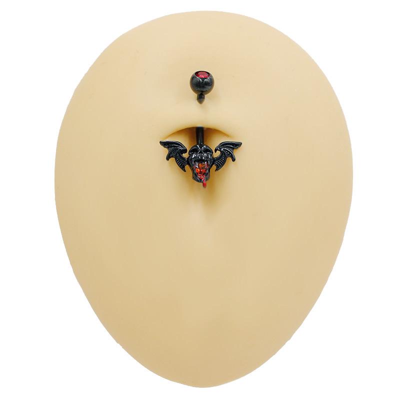 Gai Bei Oumei Halloween Devil Lip, Nipple & Navel Ring, Ghost Head Ear Cartilage & Nose Stud Piercing Set.
