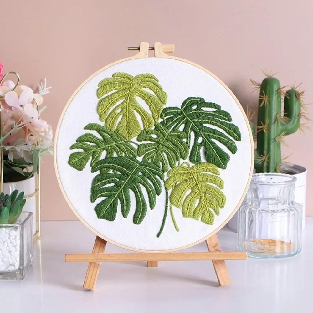 

Embroidery Hoop Embroidery Stitch Practice Kit Needle Thread DIY Crafts Plant Embroidery Kit Needle Punch Handmade Ornament