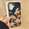 Für Samsung Galaxy S25 Edge S24 S23 S22 S21 S20 FE Plus 5G Ultra Koi Goldfisch Funkeln Schwarz Glänzend Damen Mädchen Bumper Handyhülle