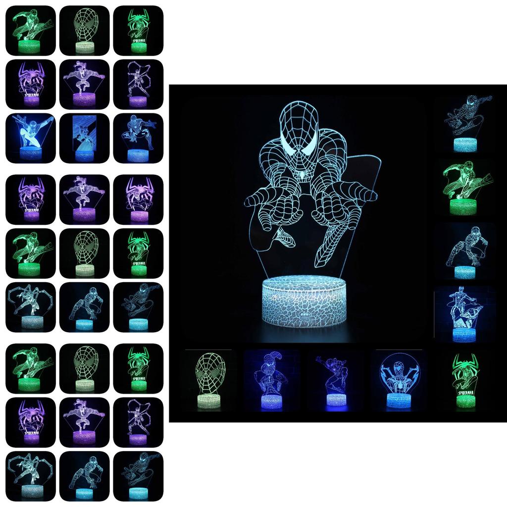 Spider-Man 3D LED Nachtlicht Moderne Haus Schlafzimmer Dekoration Mit Fernbedienung
