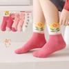5 Pairs Girls Soft Cotton Middle Tube Socks Autumn Winter Warm Love Heart Flower Print Baby Kids Socks
