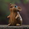 Simplistic Green Sandalwood Mouse Ornament: Zodiac Decor for Office