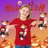 Halloween Children's T-shirt LABUBU&Halloween Party Pattern Printed Girl Short Sleeve Round Neck T-shirt