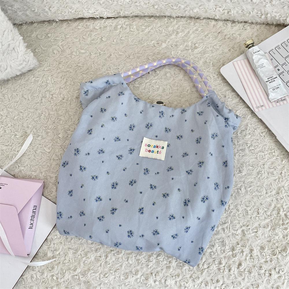 Summer plaid large-capacity shoulder bag portable tote bag shopping bag rope shoulder bag women