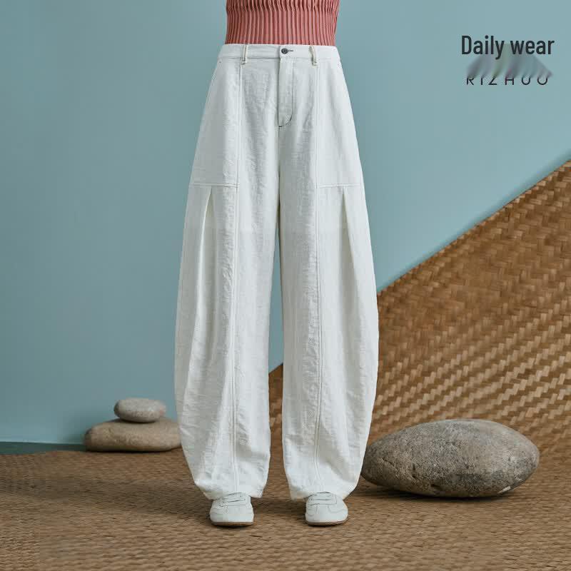 Rizhuo Women s Cotton Linen Casual Banana Pants L