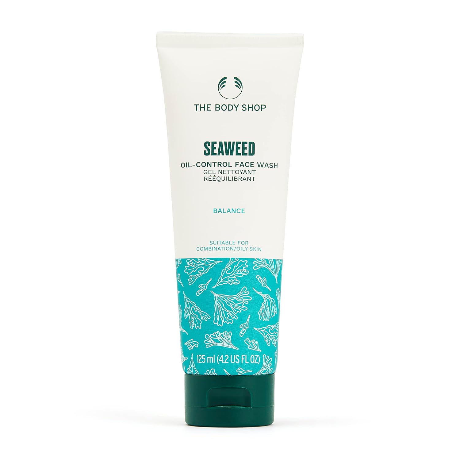 The Body Shop Веганское очищающее средство для умывания лица с водорослями 125 мл Для жирной и комбинированной кожи Ежедневное использование