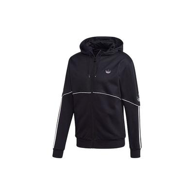 adidas Originals Trefoil Logo Hooded Track Jacket Men Outerwear Black FM3871