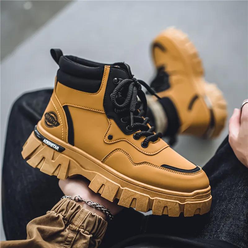 

Удобные легкие мужские кроссовки из искусственной кожи 2025, новое поступление осени, повседневная обувь для мужчин, модная нескользящая мужская обувь 39 коричневый