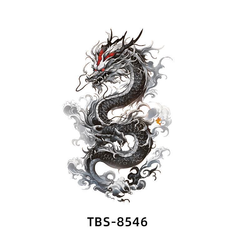 Realistiska Djurtotem Tatuering Klistermärken: Drake, Fenix, Tiger, Varg
