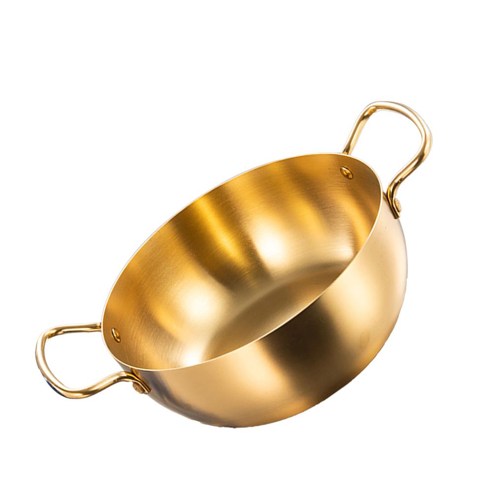 Korea Ramen Pot Stainless Steel Double Handle Fast Heating Ramen Noodle Cooking Pot for Induction Cooker