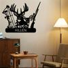 Customizable Hunting Metal Sign - Personalized Deer, Rifle & Bow Design - Heavy-Duty Outdoor/Indoor Decoration - Custom Name