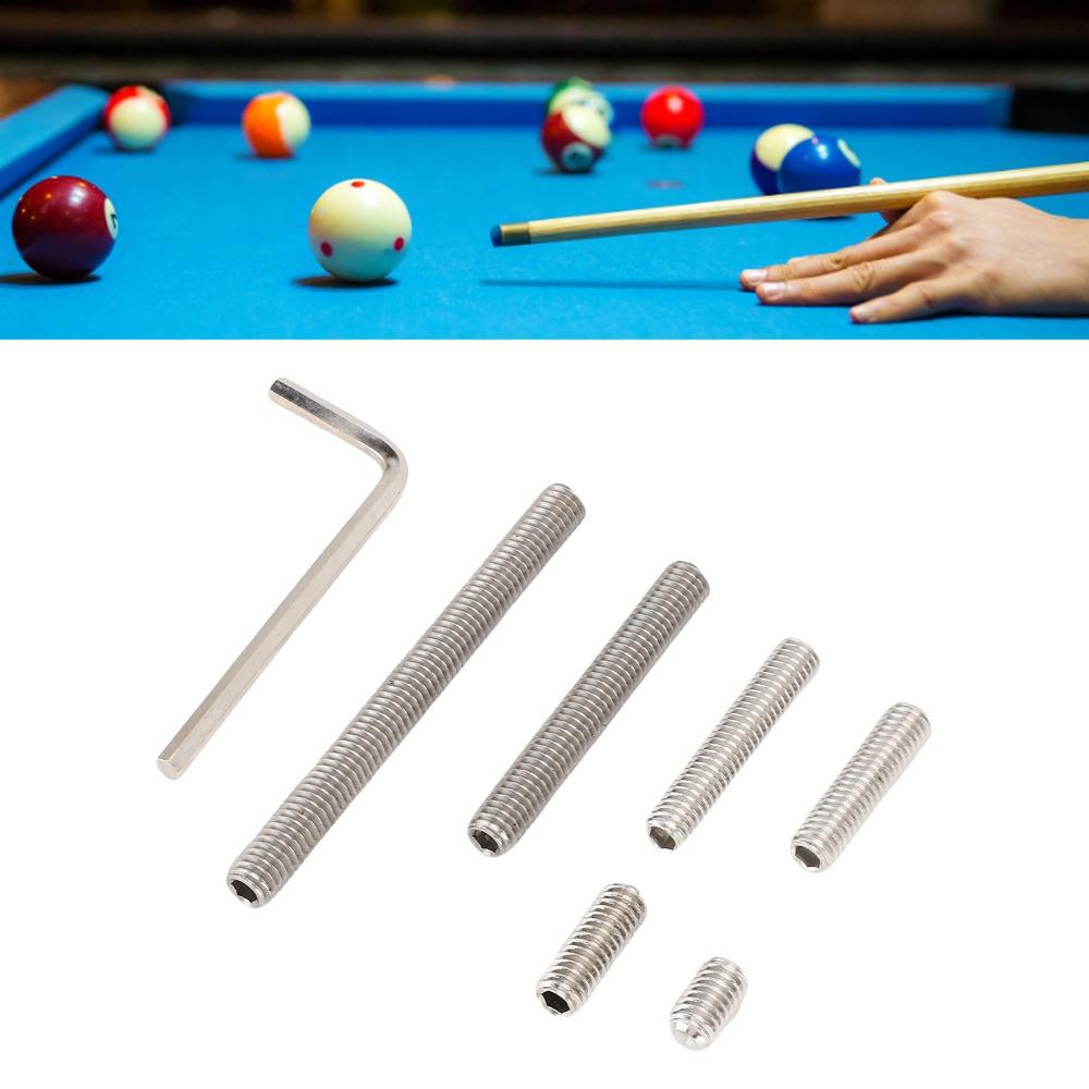 8pcs Metal Cue Weight Bolt Kit Multi-Size Protective Cover Pool Cue Weight Set  Standard Cue Stick