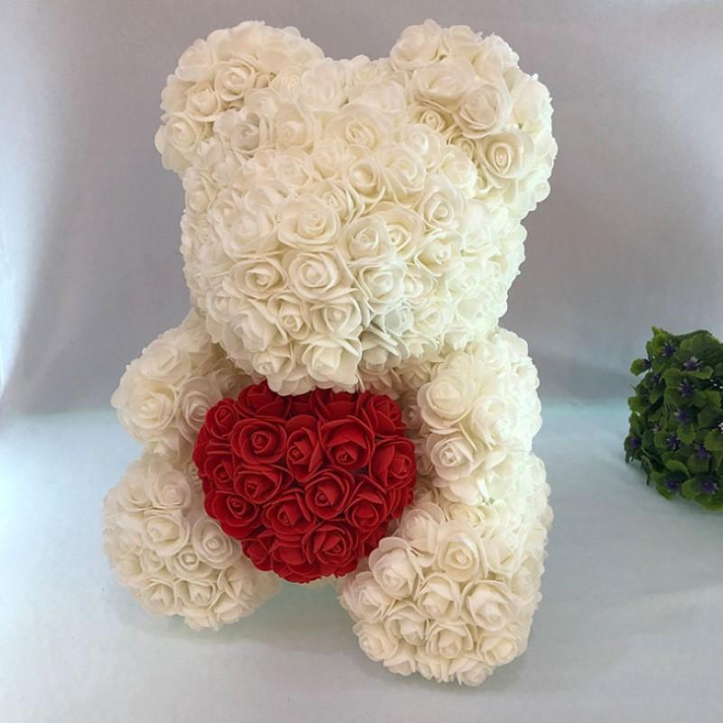Buy 25cm Rose Bear Heart Artificial Flower Rose Teddy Bear Gift