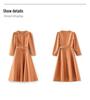 Slimming French Style A-line Belted Dress