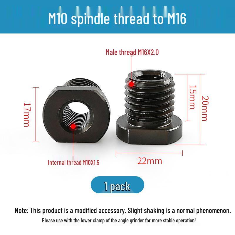 Angle Grinder Conversion Adapter Set: M10 To M14 External Thread, M16 Thread Polisher Accessories