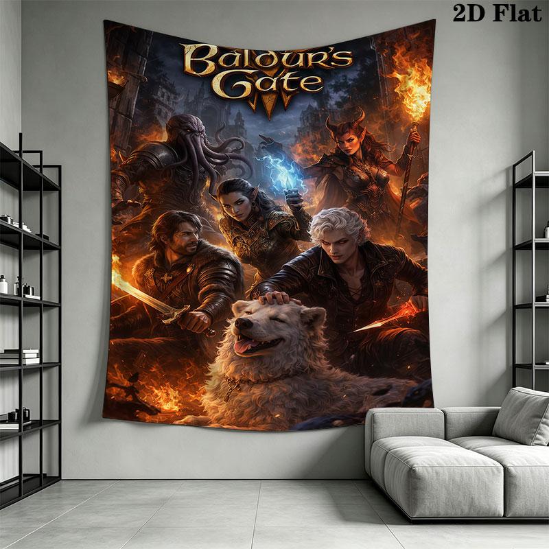 Baldur's Gate Wall Hanging Printed Fabric Blanket Decorative Tapestries for Bedroom Living Room Home Decor