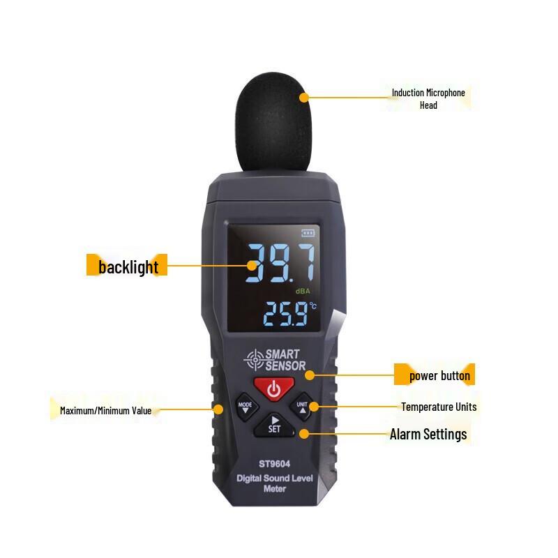 ST9604 Handheld Digital Sound Level Meter with Alarm (CN version)