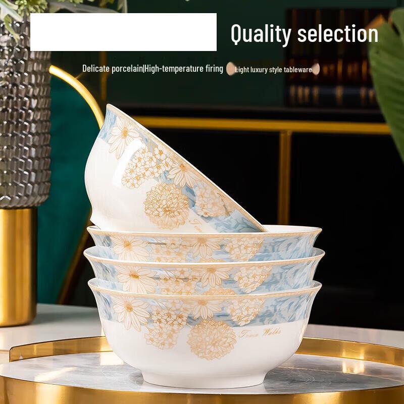 Jingdezhen Ceramic Soup & Rice Bowl Set