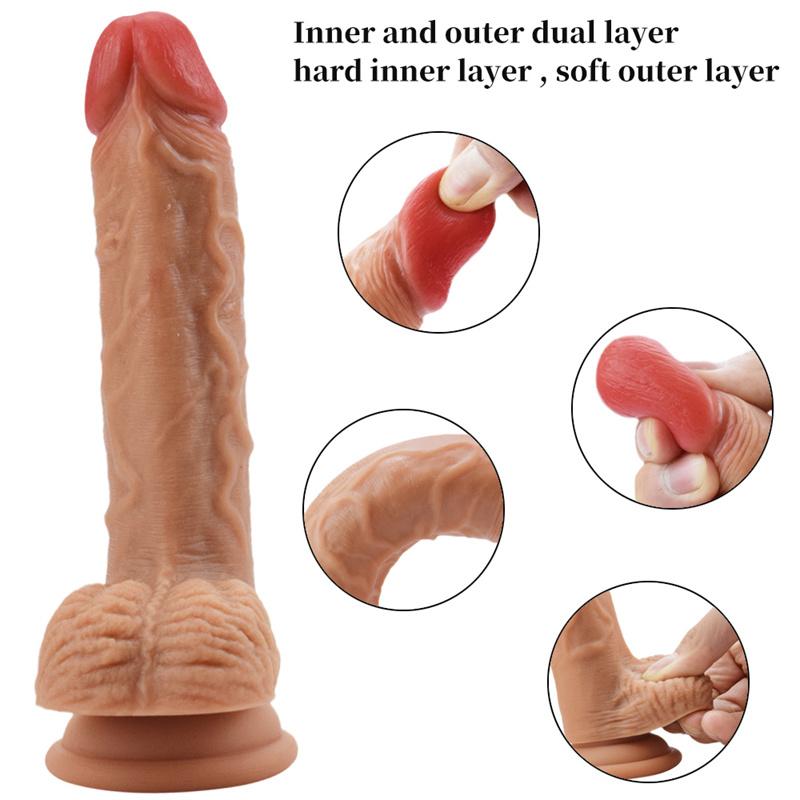 Liquid Silicone Soft Simulation Penis Wearable Pants Suction Cup for Men and Women Manual Dildo Masturbation Sex Tool