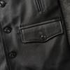 Casual Men Jacket Genuine Cow Leather Coat Black Real Cowhide Coat Slim Fit Spring Autumn