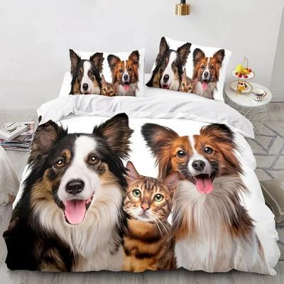 Shiba Inu Hund Bettwäsche Set Tier Hunde Bettbezug Doppel King Twin Einzelbett Sets Für Kinder Jungen Deko Zuhause Kundenspezifische Bettwäsche