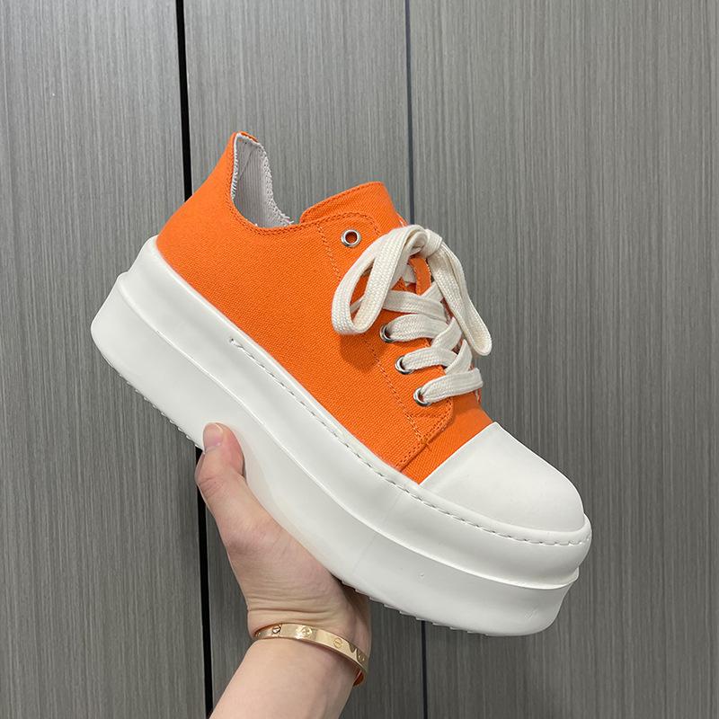 Fashion Men's Platform Canvas Sneakers Chunky Sole Elevator Shoes Multiple Colors Comfortable Lace-Up Casual Breathable Fashion Shoes