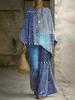 European and American retro bohemian suit exotic print loose top wide-leg pants temperament casual two-piece set