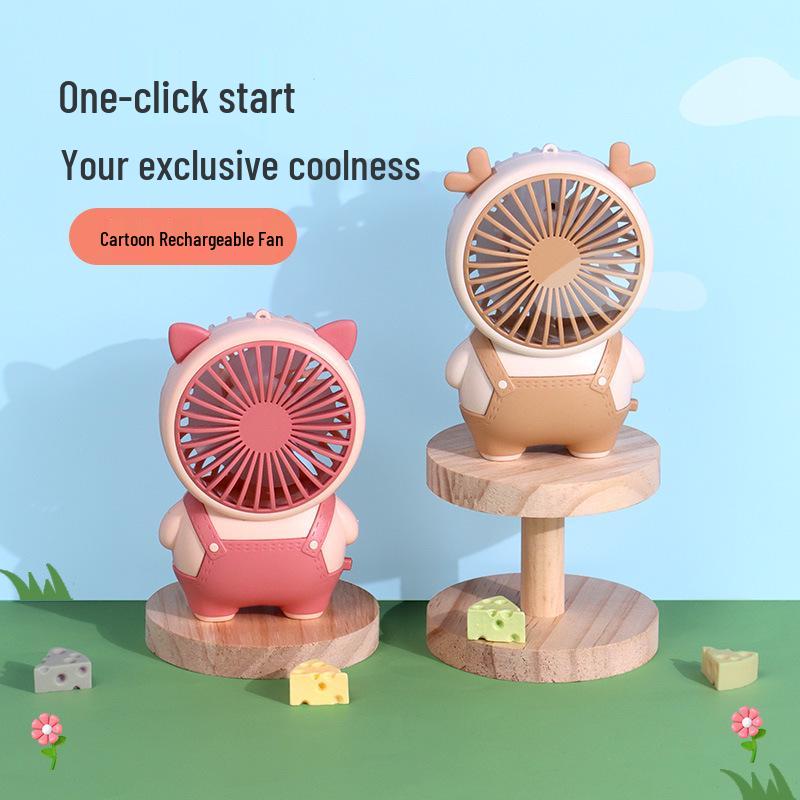 Portable Rechargeable Cartoon Handheld Fan for Students and Children