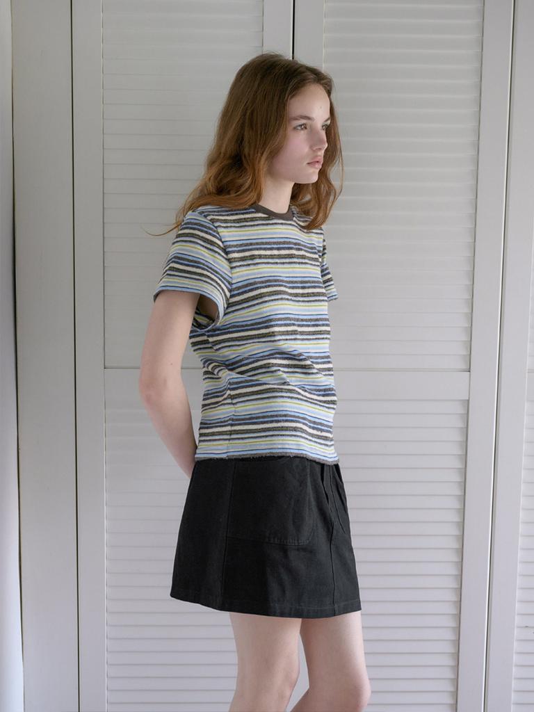 Elssibeui Soft Cotton Mini Skirt_Black