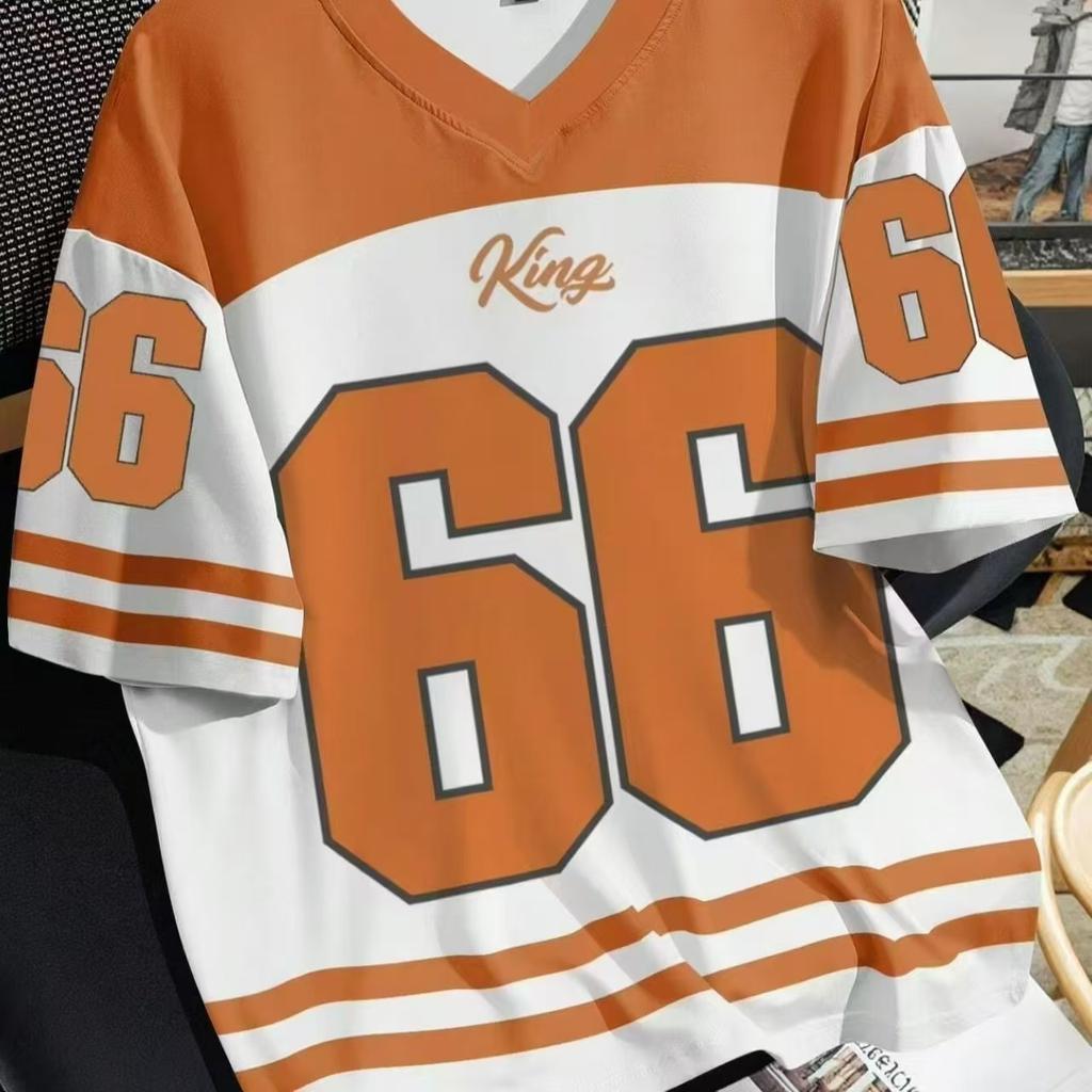 Cross-border temu Shopee hot-selling sports casual digital printed football jersey T-shirt, available in D-type sizes, minimum order per piece