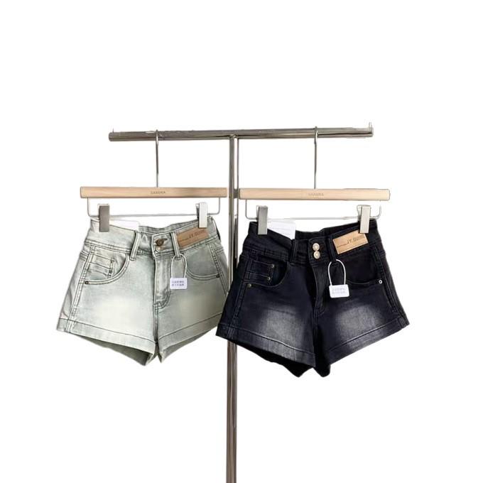 Summer 2025 Women's American Retro A-Line Hot Girl Denim Shorts - Slimming, Wide Leg, Super Short