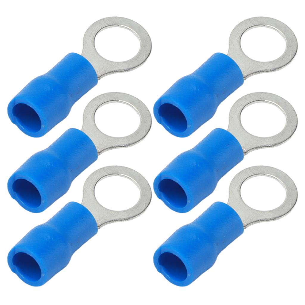100Pcs Pre Insulated Ring Crimp Terminals Copper PVC Wire Connector for Machinery AWG 22?16RV1.25?5