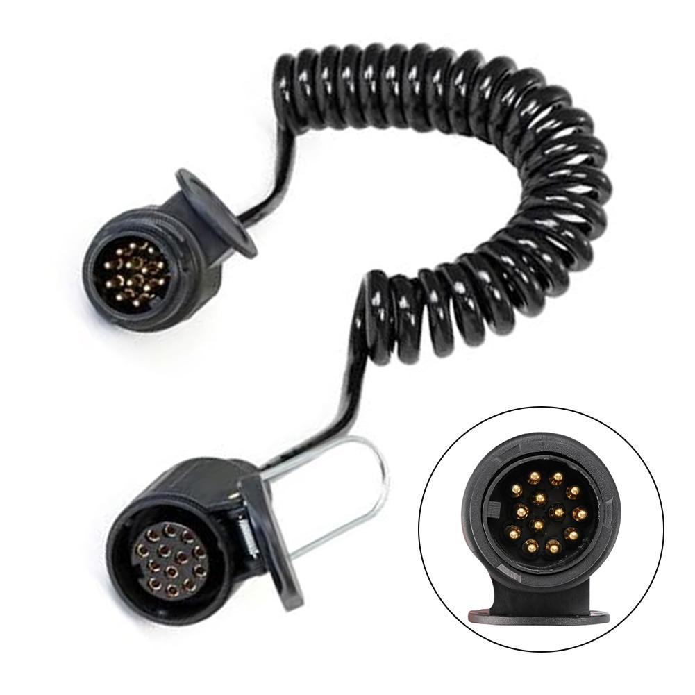 Car 13 Pin Coiled Cable 3 Meter Trailer Cable PVC Robust Electric Cable And Socket Socket Trailer Cable