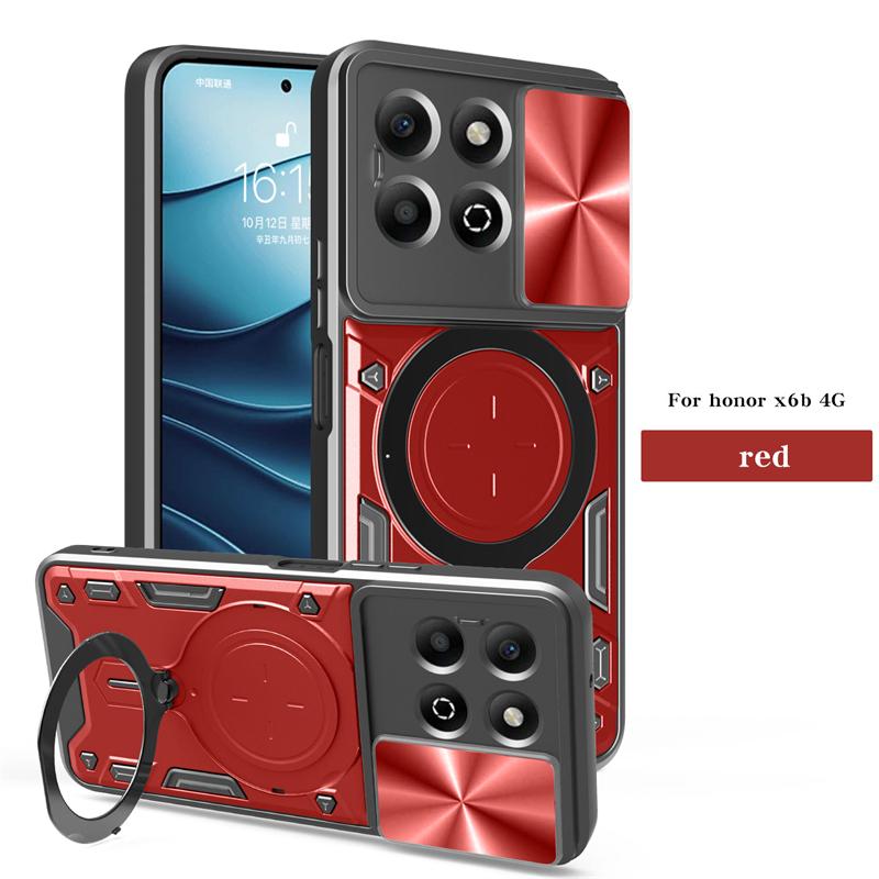 

Для Honor X6b 4G Чехол Магнитный Держатель-Кольцо Задняя Крышка Для HonorX6b Honar Honer X6 b X 6b 4G Сдвижная Защита Камеры Броня Funda For Honor X6b 4G
