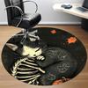 1pc Cat Skeleton Office Round Area Rug, Under Office Chairs Bedroom Living Room Home Decor, Room Deco, Available in Various Sizes 158