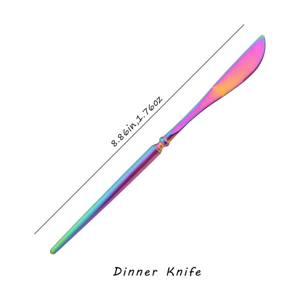 1Pc Matte 304 Stainless Steel Dinner Knife Cutlery Set Kitchen Tableware Western Gold Table Knife Dinnerware Set