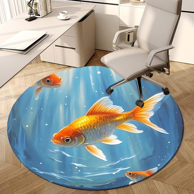 1 Stück Büro Teppich Stuhlmatten Goldfische Schwimmen im Wasser Perfekt zum Dekorieren von Bürostühlen oder Schlafzimmern.YDT486