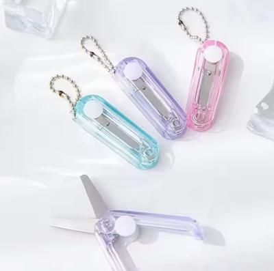 Transparent Mini Scissors, Retractable Folding Portable Scissors, Student Hand-made Paper Scissors