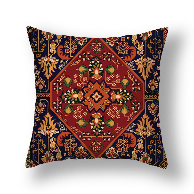 New Persian Carpet Pillowcase Holiday Decorative Pillow Short Plush Cartoon Print Sofa Pillow