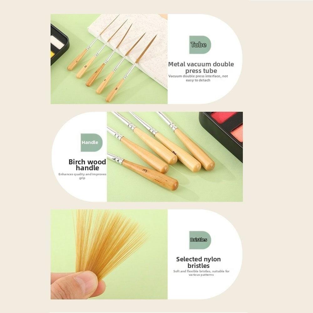 5Pcs Smooth Strokes Painting Brush Set Soft Elastic Bristles Art Paint Brushes  Comics Painting