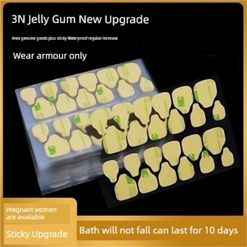 

High Viscosity Ultra-Thin Jelly Glue Nail Stickers Fake Nails Double-Sided Wearable Nail Tip Patch 3ni Glue Lasting 240 Stickers South Korea 3Nl transparent [6 144 stickers]]