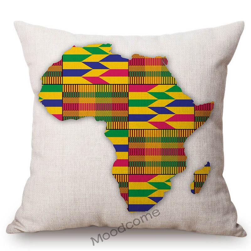 Traditional African Ethnic Trial Geometric Pattern Africa Map Nordic Sofa Throw Pillow Case Home Decorative Sofa Cushion Cover
