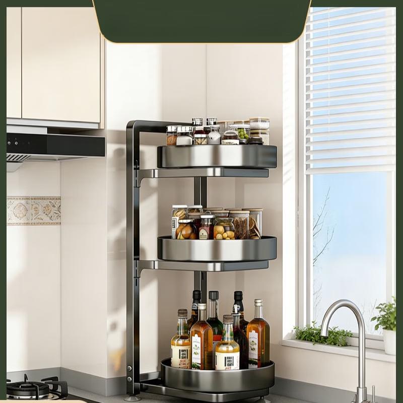 Rotatable 3-Tier Countertop Spice Rack
