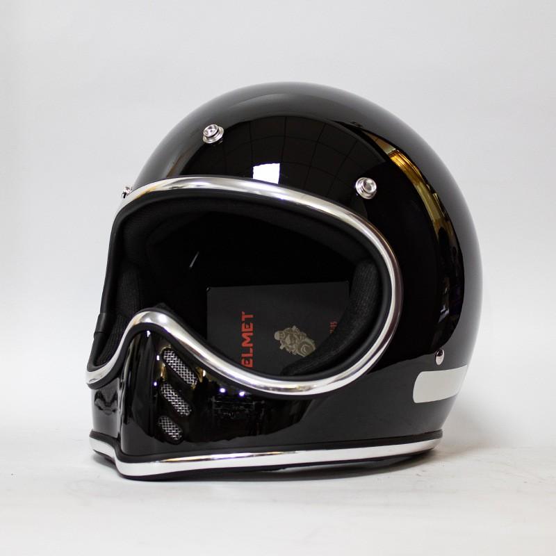 Vintage Japanese Style Full Face Motorcycle Helmet Fiberglass Cruiser Scooter Adult