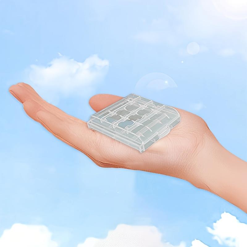 2pcs Universal Battery Storage Boxes for AAA/AA Plastic Storage Box Cover for Battery Transparent Battery Organizer Container