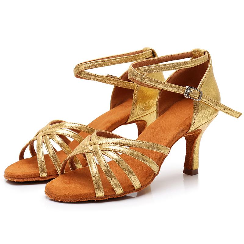 Red Latin Dancing Shoes for Women Girls Latin Dance Shoes Salsa Tango Ballroom Performance Shoes 7CM