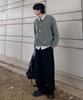 Mubeun Deep One-Pleat Wide Curved Cotton Pants Black