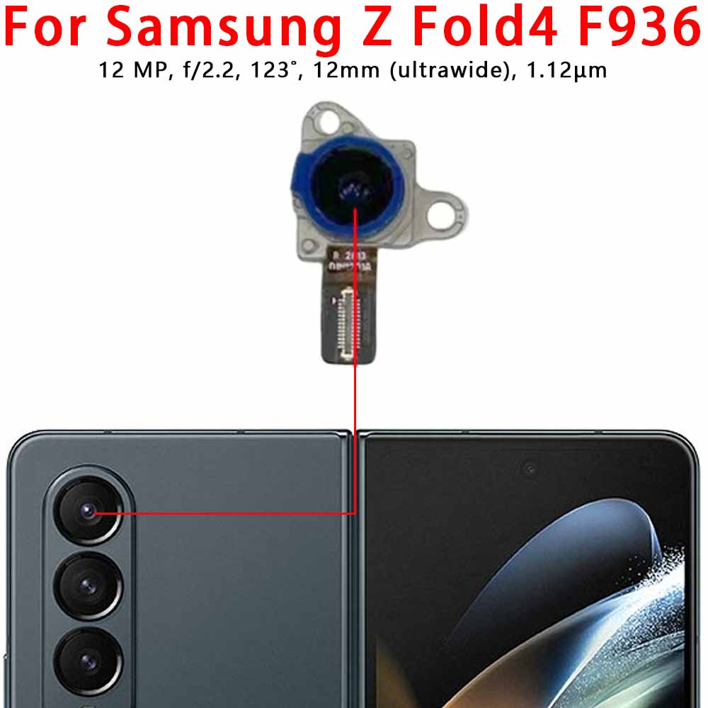 Rear Back Camera For Samsung Galaxy Z Fold Fold2 Fold3 Fold4 Fold5 5G Camera Module Backside View Replacement Spare Parts