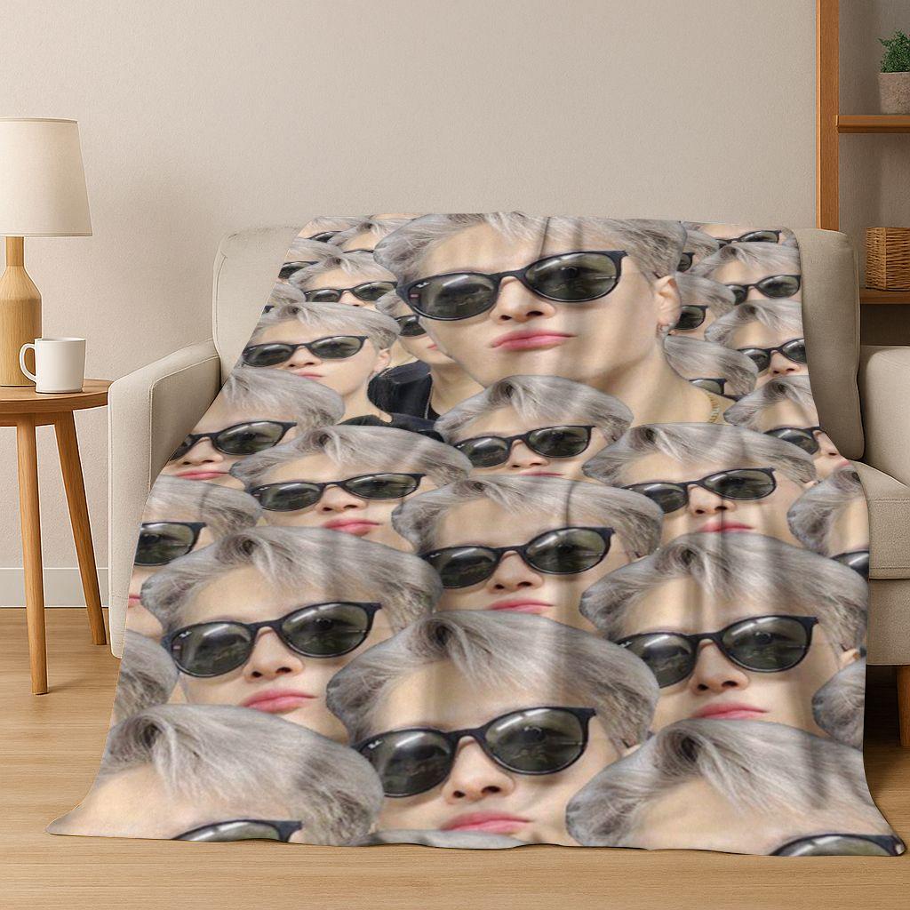 3D Jackson Wang Art Singer Star Flannel Blanket,Cozy Soft Throw Blanket for Home Bedroom Bed Sofa Picnic Office Cover Kids Gift
