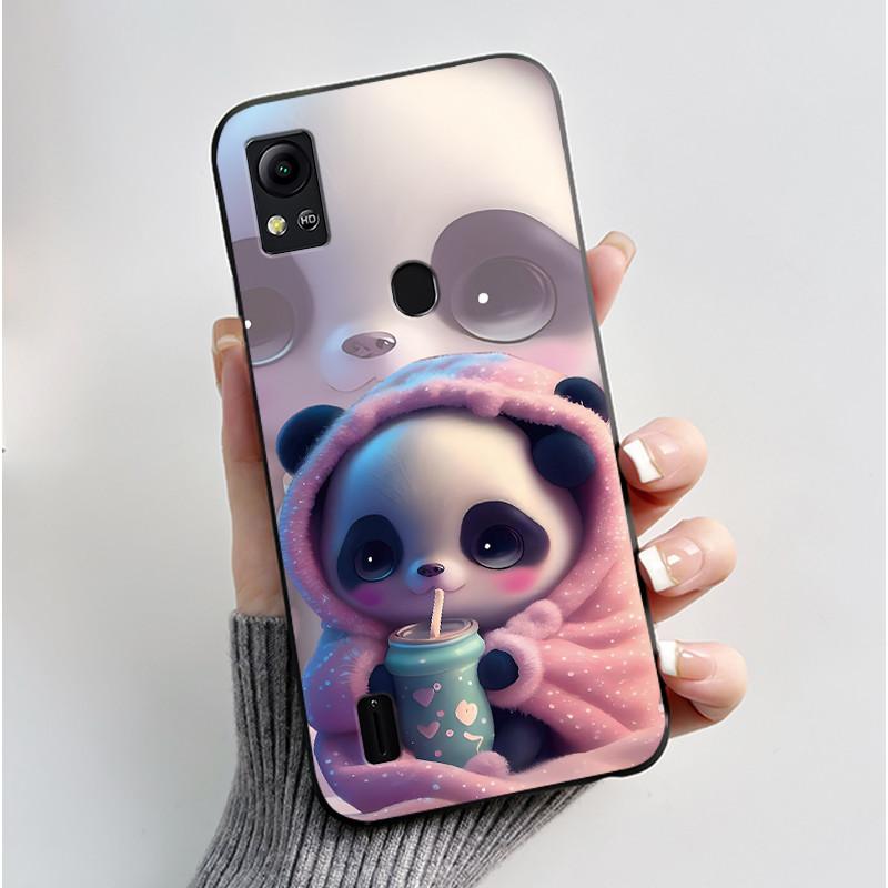 For Cricket Icon 5 Case AT&T Motivate 4 (SL112A/SL112C) Back Cover Luxury Cute Love Rabbit Funny Black Soft Silicone Phone Case